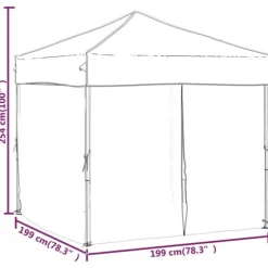 vidaXL foldbart festtelt med sidevægge 2x2 m blå - Festtelte & havepavilloner