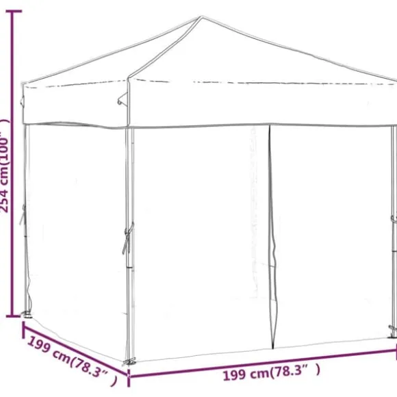 vidaXL foldbart festtelt med sidevægge 2x2 m blå - Festtelte & havepavilloner