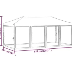 vidaXL foldbart festtelt med sidevægge 3x6 m cremefarvet - Festtelte & havepavilloner