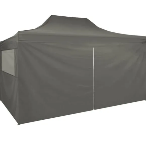 vidaXL foldbart telt pop-up med 4 sidevægge 3 x 4,5 m antracitgrå - Festtelte & havepavilloner