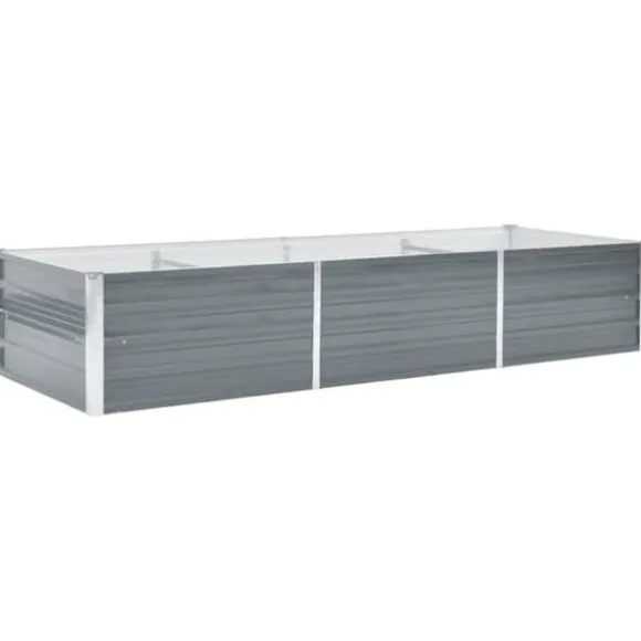 vidaXL forhøjet plantekasse 240x80x45 cm galvaniseret stål grå - Plantekrukker