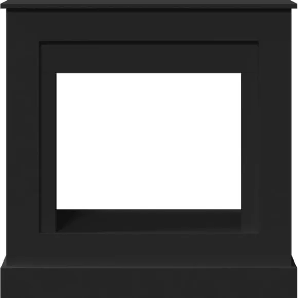 vidaXL forsats til pejs 90x30x90 cm konstrueret træ sort