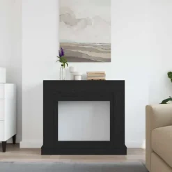 vidaXL forsats til pejs 100x30x87,5 cm konstrueret træ sort-eg
