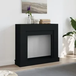 vidaXL forsats til pejs 100x30x87,5 cm konstrueret træ sort