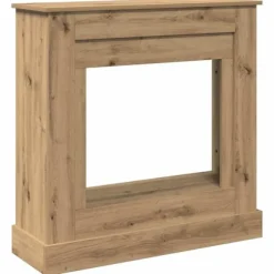 vidaXL forsats til pejs 90x30x90 cm konstrueret træ kunsteg