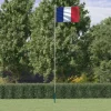 vidaXL Frankrig flag og flagstang 6,23 m aluminium