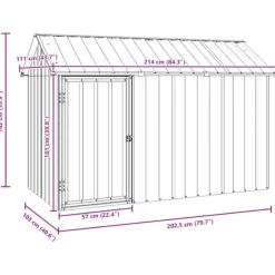 vidaXL Fuglebur Antracit 215 x 112 x 141 cm Galvaniseret stål