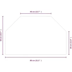 vidaXL glasplade til pejs 80x50 cm sekskantet - Glas
