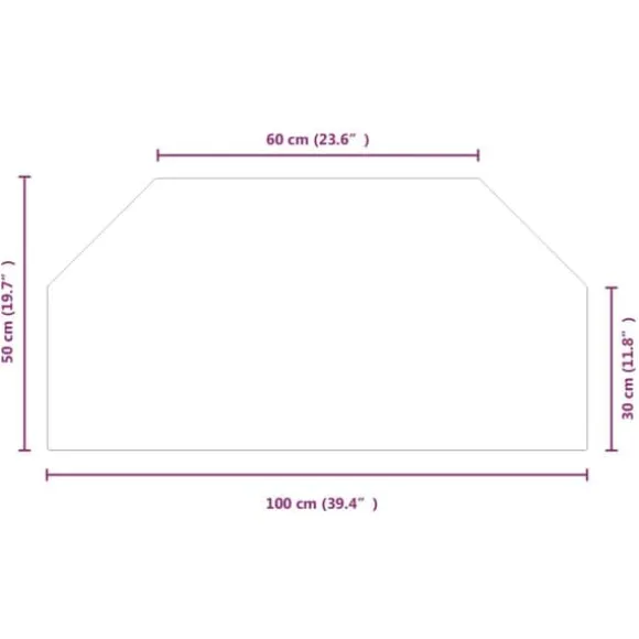 vidaXL glasplade til pejs 100x50 cm sekskantet - Glas