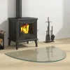 vidaXL glasplade til pejs 800x600 mm halvrund - Glas
