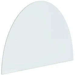 vidaXL glasplade til pejs 800x600 mm halvrund - Glas