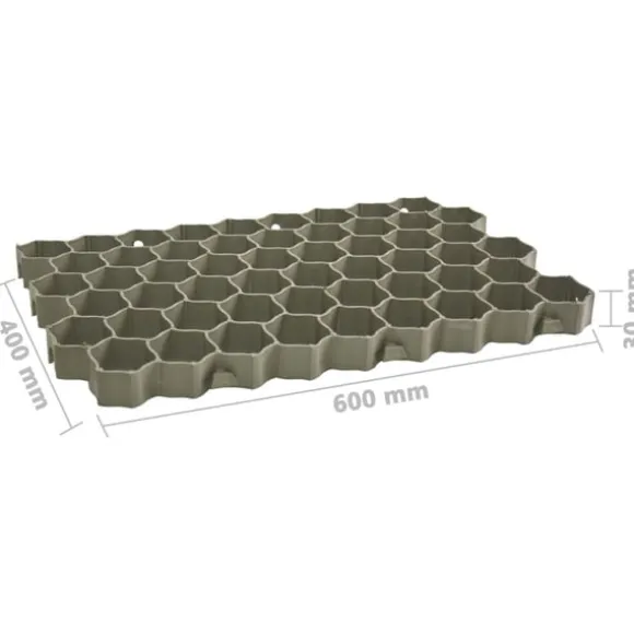 vidaXL græsgitter 16 stk. 60x40x3 cm plastik grøn