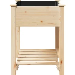 vidaXL Have Blomsterkrukke Beige 60.5 x 60 x 76.5 cm Massivt fyrretræ