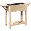 vidaXL Have Blomsterkrukke Beige 111 x 37 x 76.5 cm Massivt fyrretræ