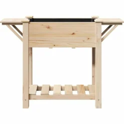 vidaXL Have Blomsterkrukke Beige 111 x 37 x 76.5 cm Massivt fyrretræ