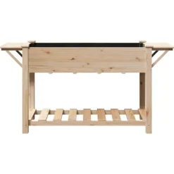 vidaXL Have Blomsterkrukke Beige 155 x 59 x 76.5 cm Massivt fyrretræ