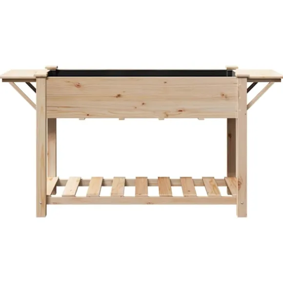 vidaXL Have Blomsterkrukke Beige 155 x 59 x 76.5 cm Massivt fyrretræ