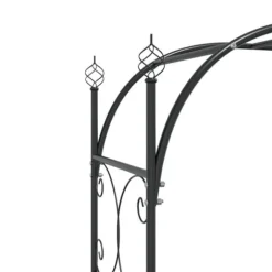 vidaXL havebue med låge 108x45x235 cm stål sort - Havebuer, espalierer & pergolaer