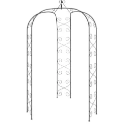 vidaXL havebue Ø180x255 cm stål sort - Havebuer, espalierer & pergolaer