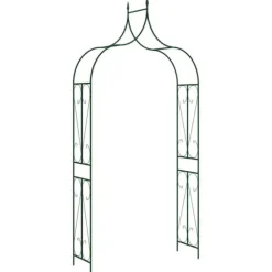 vidaXL havebue 120x38x258 cm jern mørkegrøn - Havebuer, espalierer & pergolaer