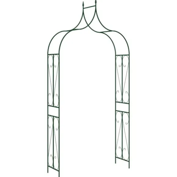 vidaXL havebue 120x38x258 cm jern mørkegrøn - Havebuer, espalierer & pergolaer
