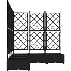 vidaXL Havekrukke med trellis 5 pcs Sort 120 x 120 x 125.5 cm PP