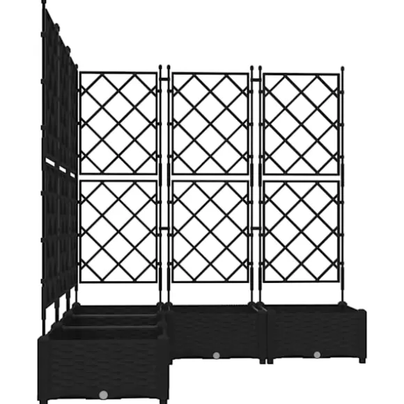 vidaXL Havekrukke med trellis 5 pcs Sort 120 x 120 x 125.5 cm PP