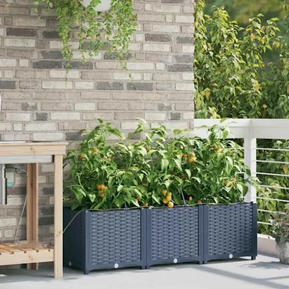 vidaXL Havekrukker Grå 120 x 40 x 37,5 cm Stål