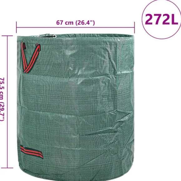 vidaXL Havematerialeposer 12 pcs Grøn 67 x 67 x 75.5 cm Polypropylen