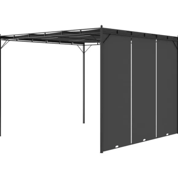 vidaXL havepavillon med gardin 3x3x2,25m antracitgrå - Festtelte & havepavilloner