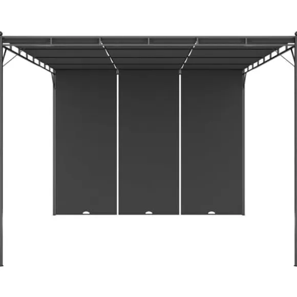 vidaXL havepavillon med gardin 4x3x2,25 m antracitgrå - Festtelte & havepavilloner