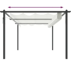 vidaXL havepavillon med sammenrulleligt tag 4x3 m cremefarvet - Festtelte & havepavilloner