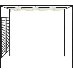 vidaXL havepavillon med udtrækkeligt tag 3x4x2,3 m 180 g/m² creme - Festtelte & havepavilloner