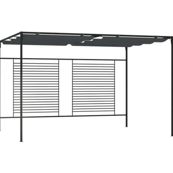 vidaXL havepavillon med udtrækkeligt tag 4x3x2,3 m 180 g/m² antracit - Festtelte & havepavilloner