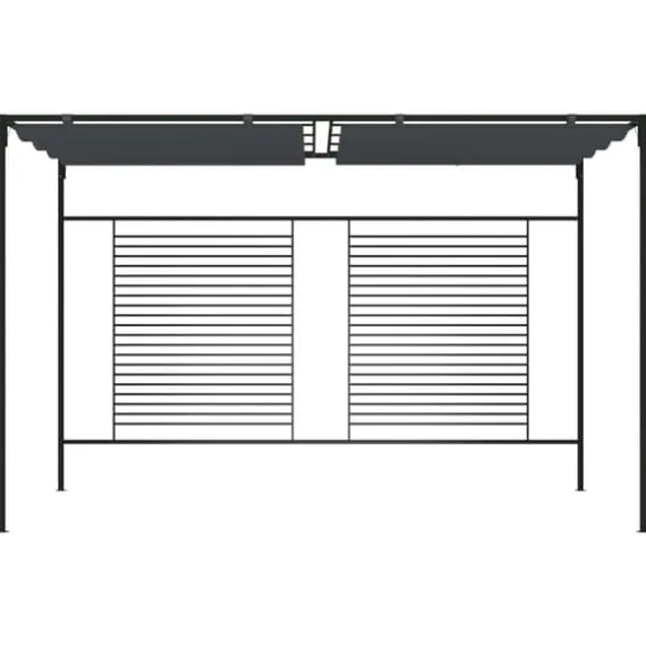vidaXL havepavillon med udtrækkeligt tag 4x3x2,3 m 180 g/m² antracit - Festtelte & havepavilloner