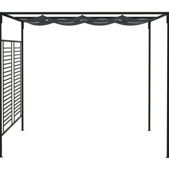 vidaXL havepavillon med udtrækkeligt tag 4x3x2,3 m 180 g/m² antracit - Festtelte & havepavilloner