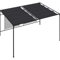 vidaXL havepavillon med udtrækkeligt tag 4x3x2,3 m 180 g/m² antracit - Festtelte & havepavilloner