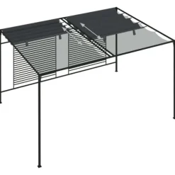 vidaXL havepavillon med udtrækkeligt tag 4x3x2,3 m 180 g/m² antracit - Festtelte & havepavilloner