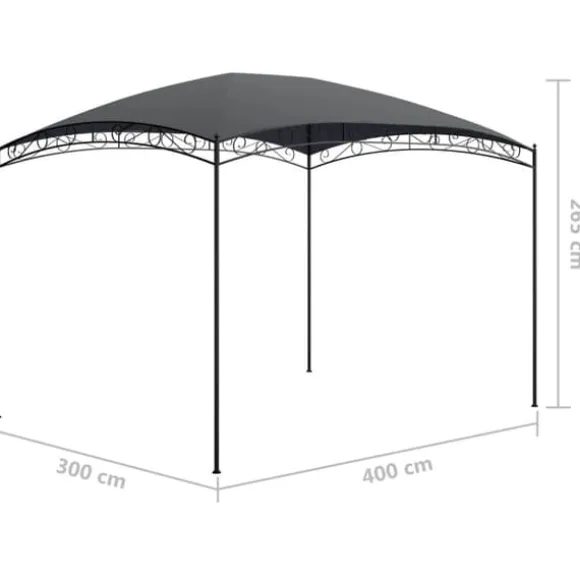 vidaXL havepavillon 3x4x2,65 m 180 g/m² antracitgrå - Festtelte & havepavilloner