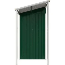 vidaXL haveskur med udvidet tag 277x110,5x181 cm stål grøn - Skure & Redskabsskure