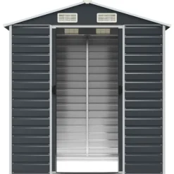 vidaXL haveskur 191x130x198 cm galvaniseret stål antracitgrå - Skure & Redskabsskure