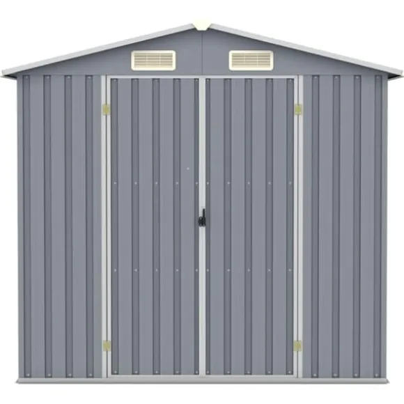 vidaXL haveskur 205x129x183 cm galvaniseret stål grå - Skure & Redskabsskure