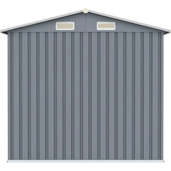 vidaXL haveskur 205x129x183 cm galvaniseret stål grå - Skure & Redskabsskure