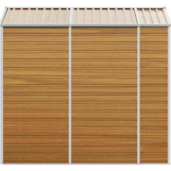 vidaXL haveskur 191x215x198 cm galvaniseret stål lysebrun - Skure & Redskabsskure