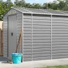 vidaXL haveskur 191x555x198 cm galvaniseret stål lysegrå - Skure & Redskabsskure