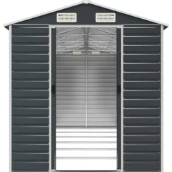 vidaXL haveskur 191x555x198 cm galvaniseret stål antracitgrå - Skure & Redskabsskure