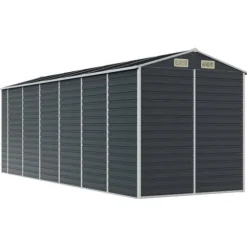 vidaXL haveskur 191x555x198 cm galvaniseret stål antracitgrå - Skure & Redskabsskure