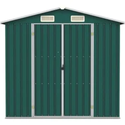 vidaXL haveskur 205x129x183 cm galvaniseret stål grøn - Skure & Redskabsskure
