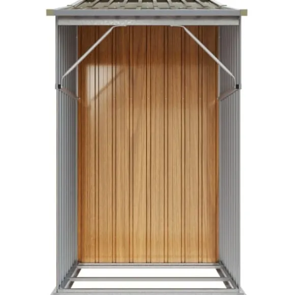 vidaXL haveskur 277x93x179 cm galvaniseret stål brun - Skure & Redskabsskure