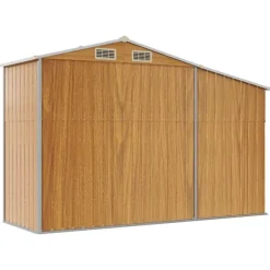 vidaXL haveskur 277x93x179 cm galvaniseret stål brun - Skure & Redskabsskure